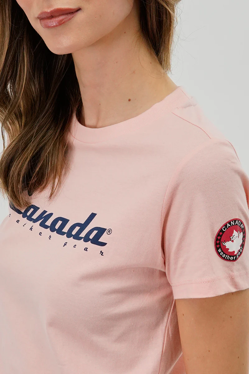 Canada Weather Gear Chest Logo Print Tee - Pink - Image 4