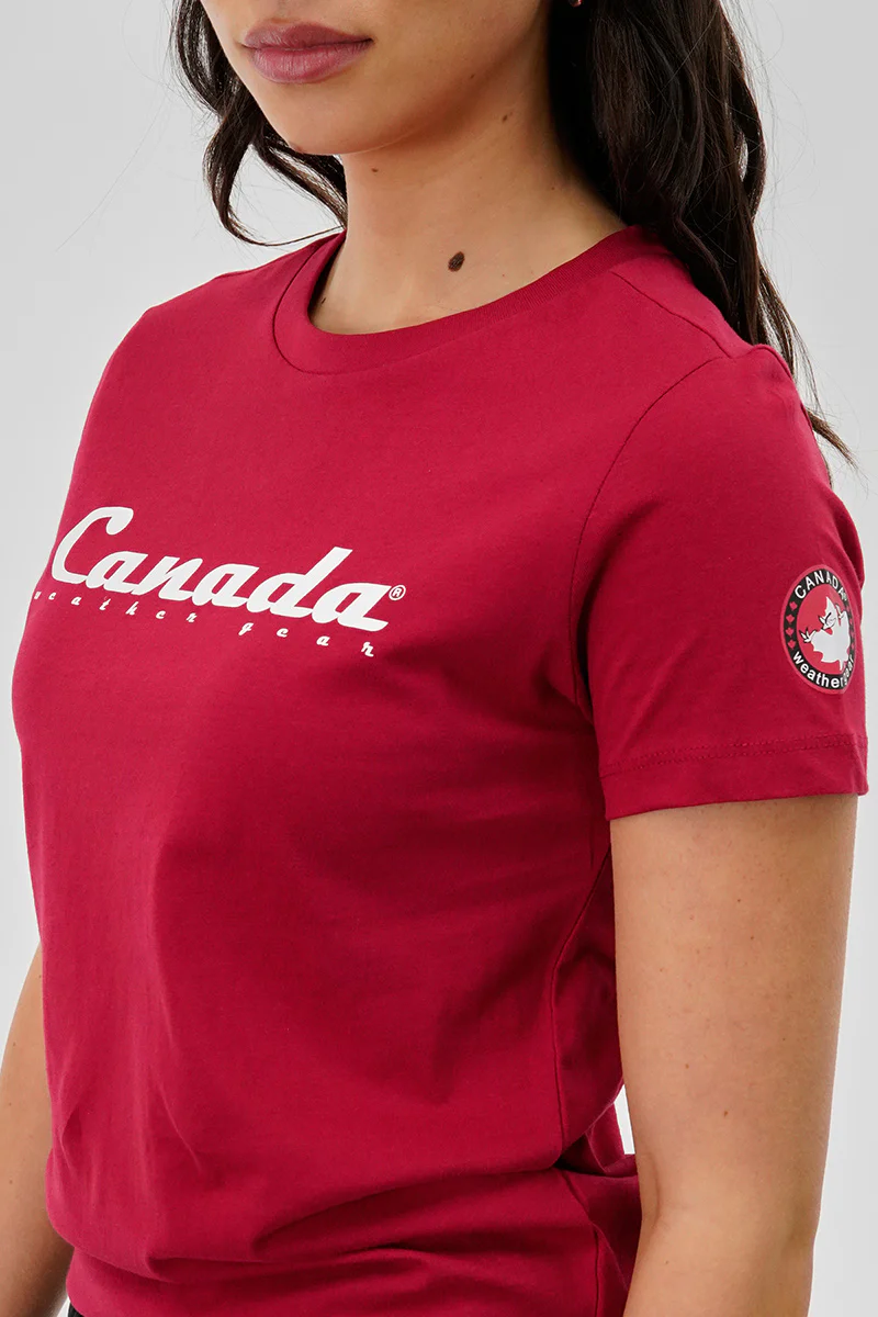 Canada Weather Gear Chest Logo Print Tee - Red - Image 4
