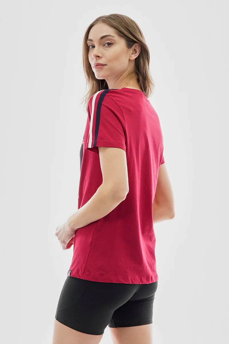 Canada Weather Gear 67 Print Stripe Detail Tee - Red - Image 3