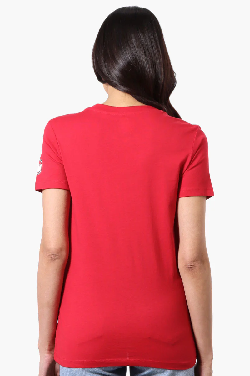 Canada Weather Gear Moose Print V-Neck Tee - Red - Image 3