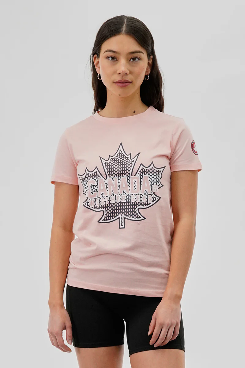 Canada Weather Gear Maple Leaf Print Tee - Blush
