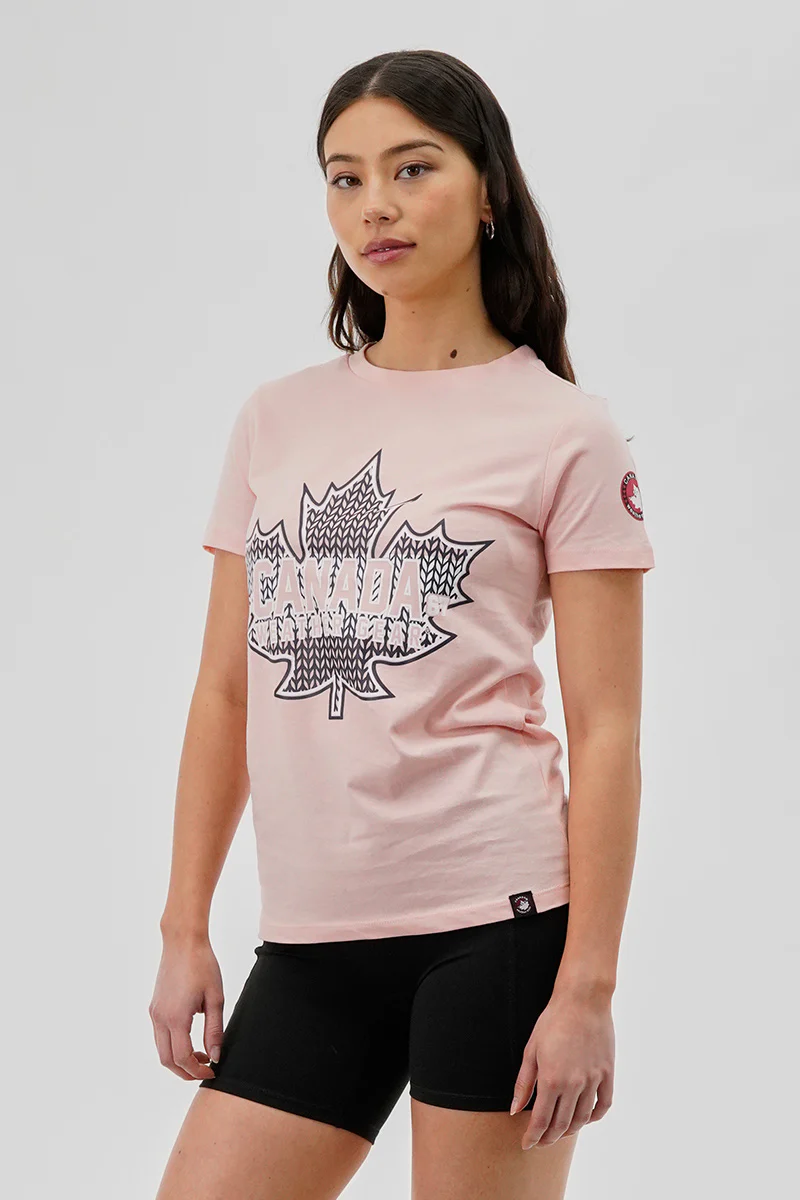 Canada Weather Gear Maple Leaf Print Tee - Blush - Image 2