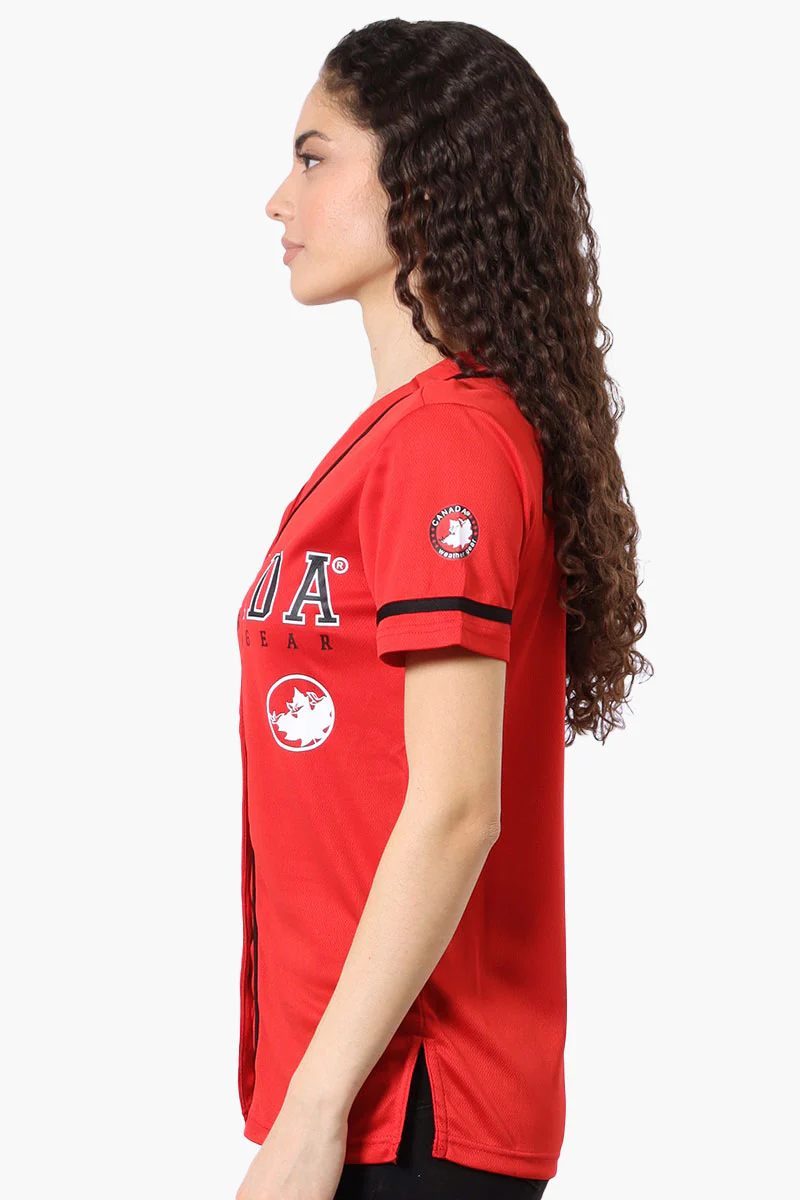 Canada Weather Gear Chest Logo Baseball Tee - Red - Image 2