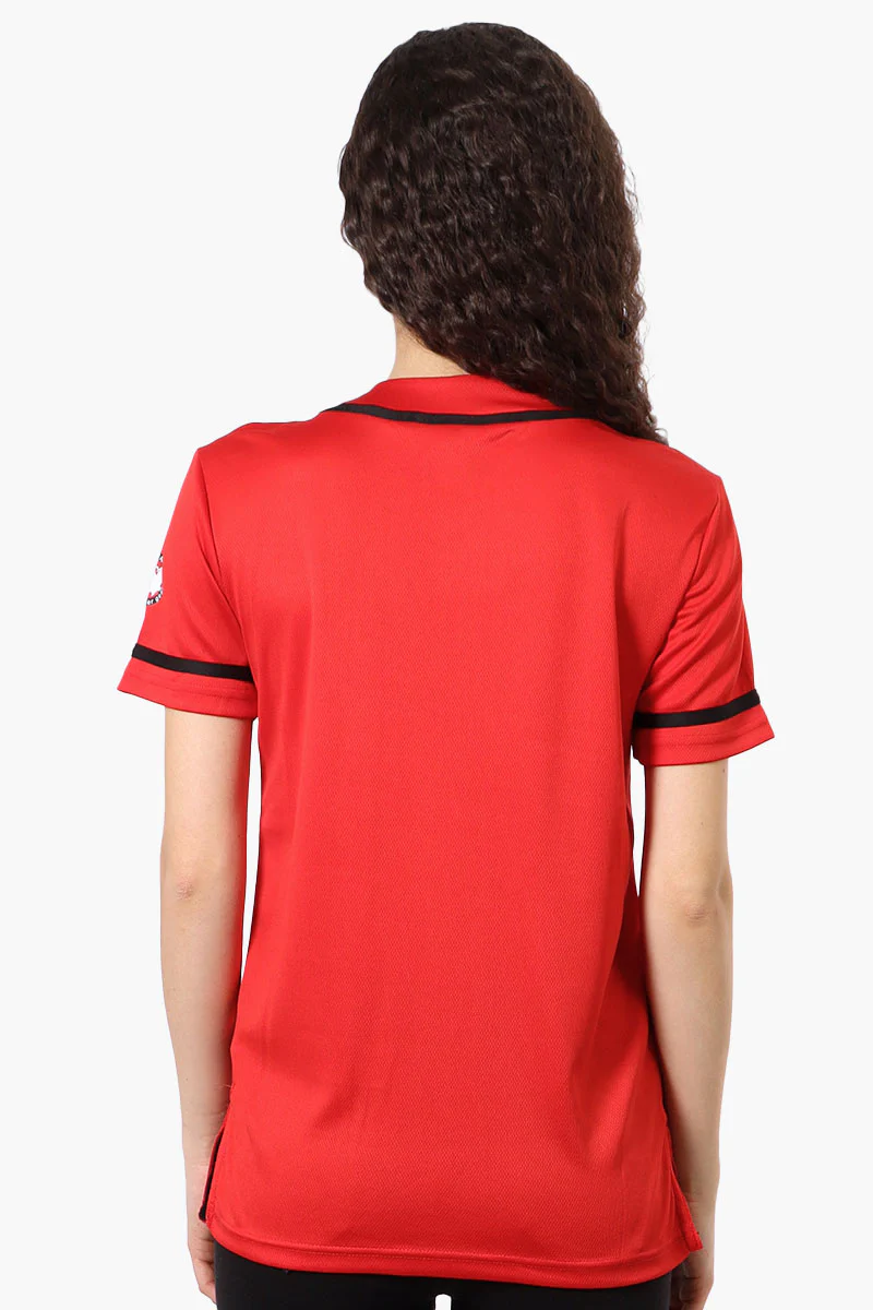 Canada Weather Gear Chest Logo Baseball Tee - Red - Image 3