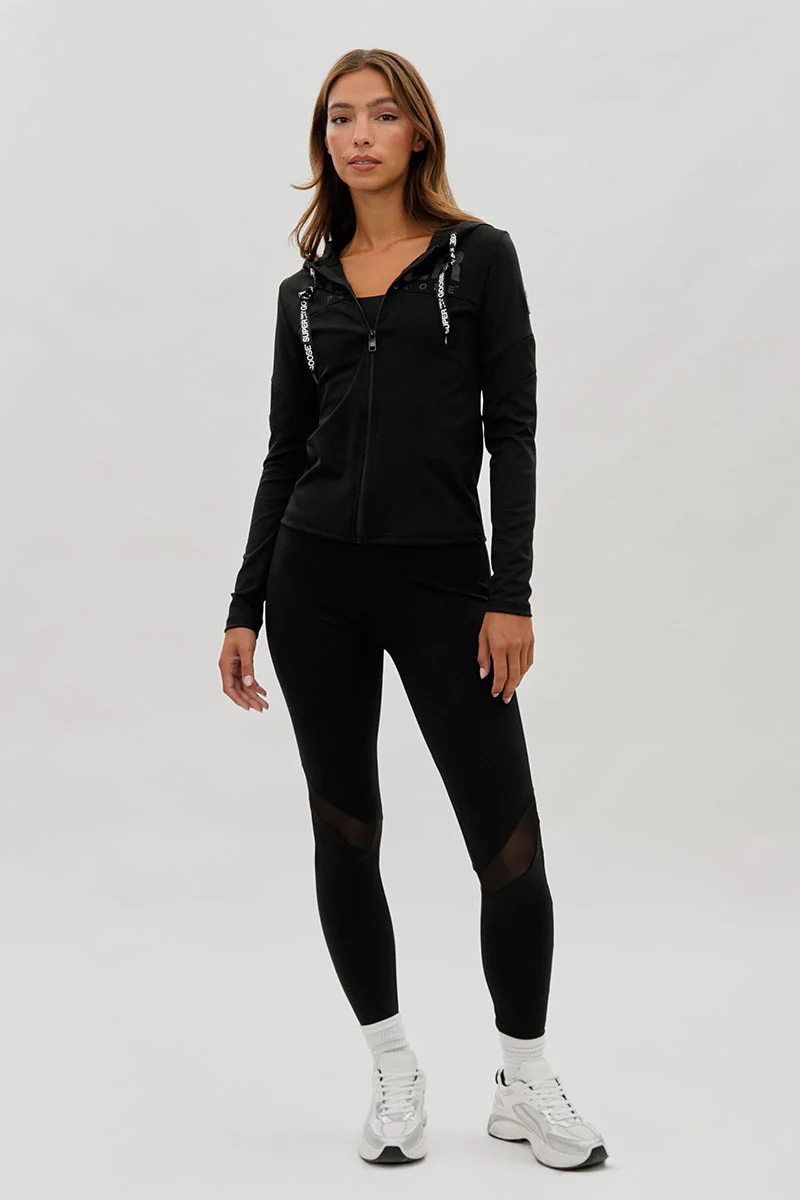 Super Triple Goose Mesh Detail Leggings - Black - Image 5