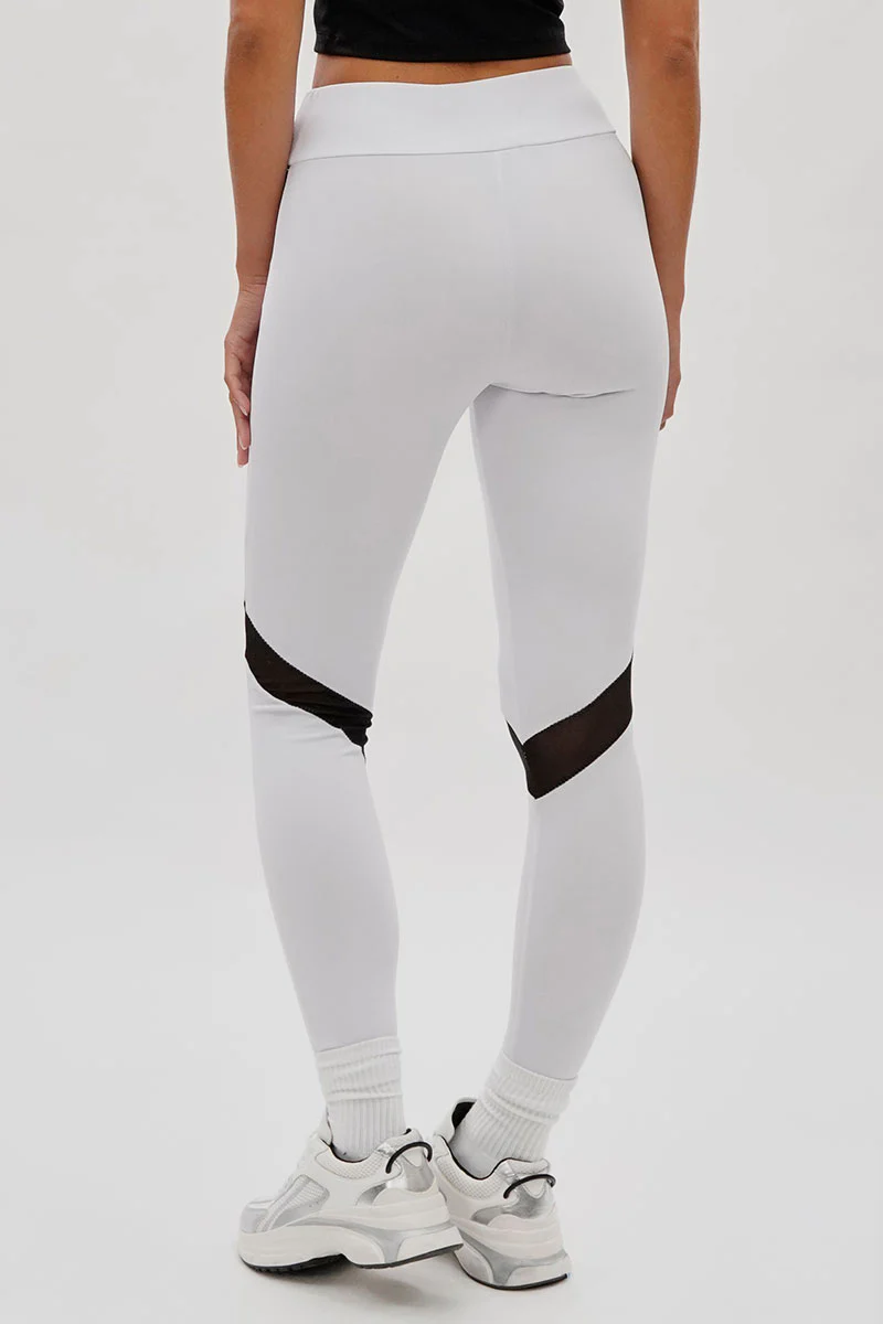 Super Triple Goose Mesh Detail Leggings - White - Image 3