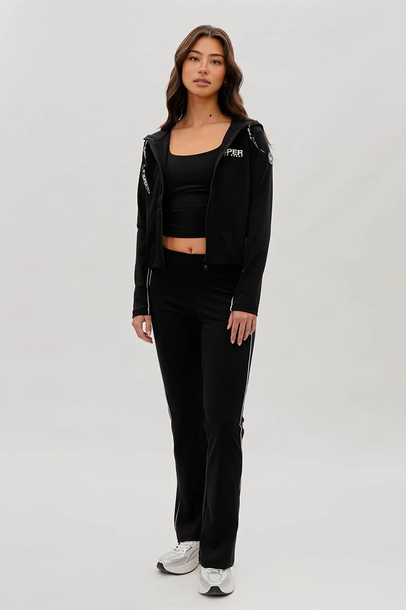 Super Triple Goose Side Piping Detail Active Pants - Black - Image 5