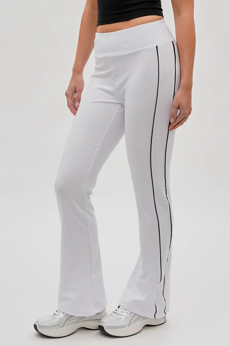 Super Triple Goose Side Piping Detail Active Pants - White - Image 2