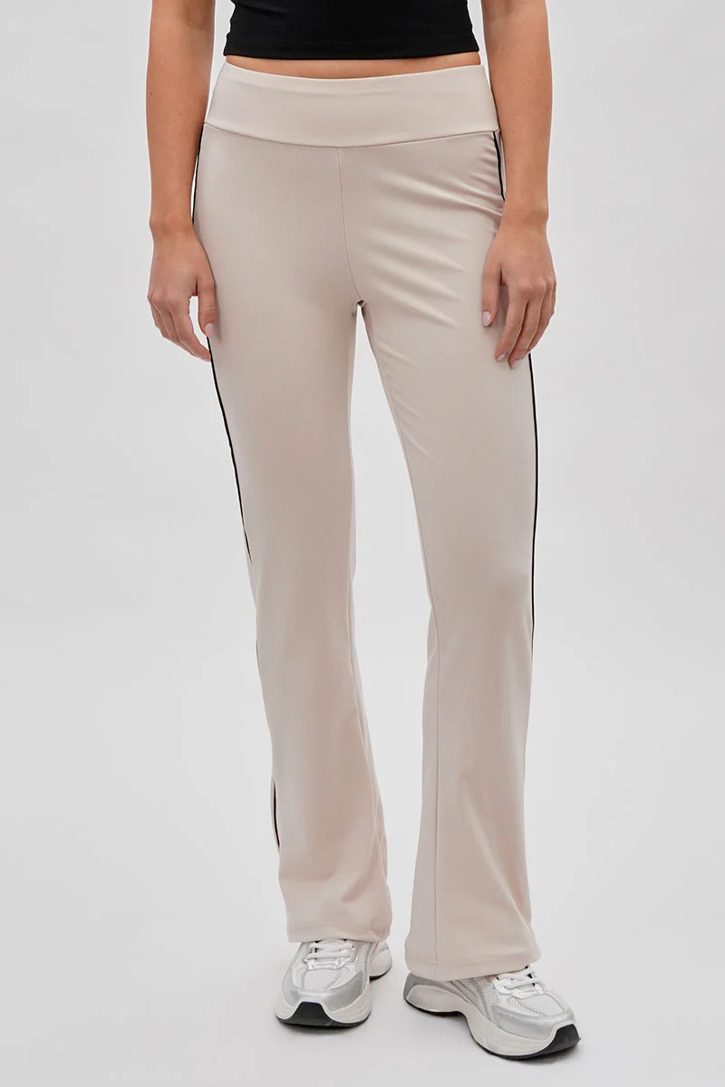 Super Triple Goose Side Piping Detail Active Pants - Beige