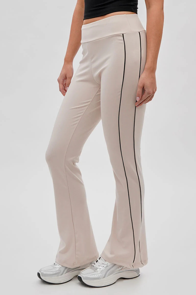 Super Triple Goose Side Piping Detail Active Pants - Beige - Image 2