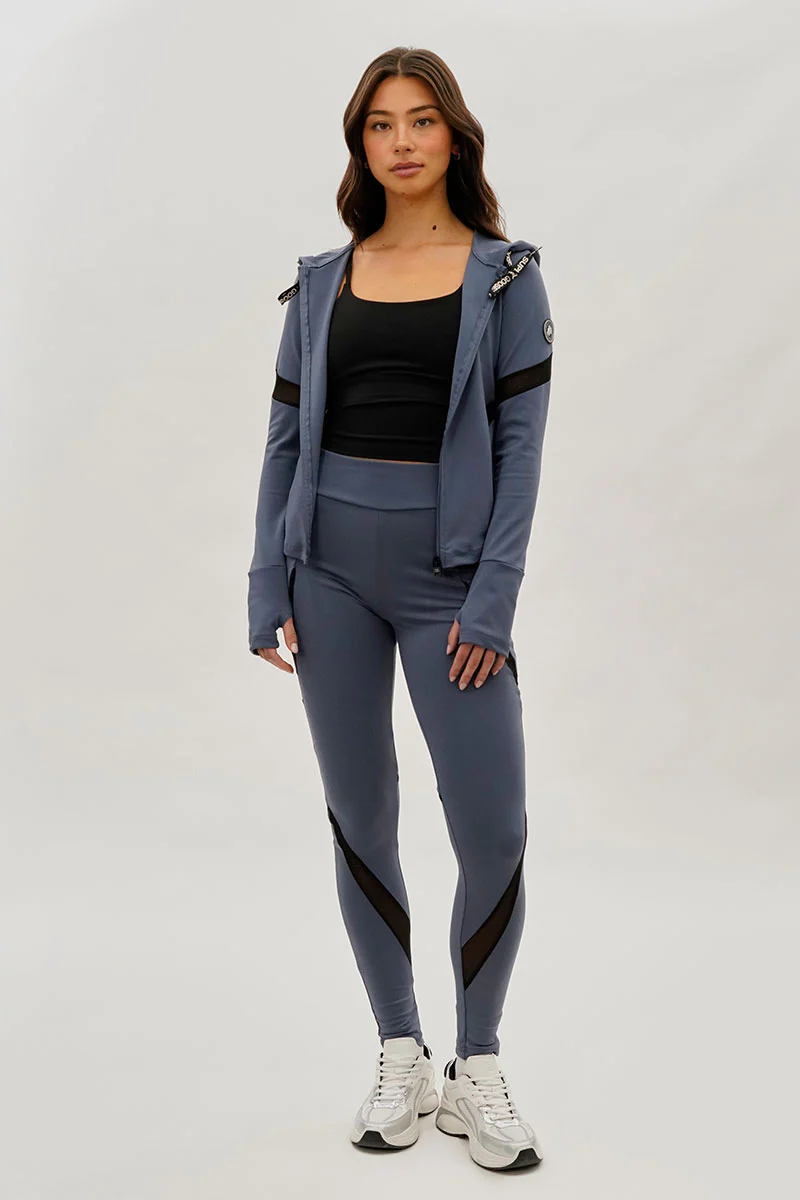 Super Triple Goose Zip Up Active Hoodie - Grey - Image 5