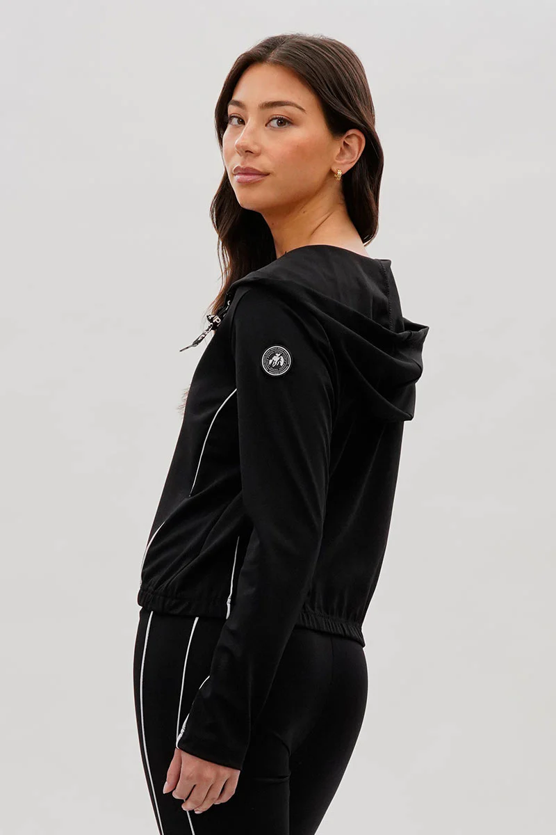Super Triple Goose Cropped Active Hoodie - Black - Image 3