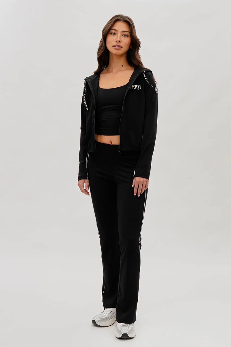 Super Triple Goose Cropped Active Hoodie - Black - Image 5