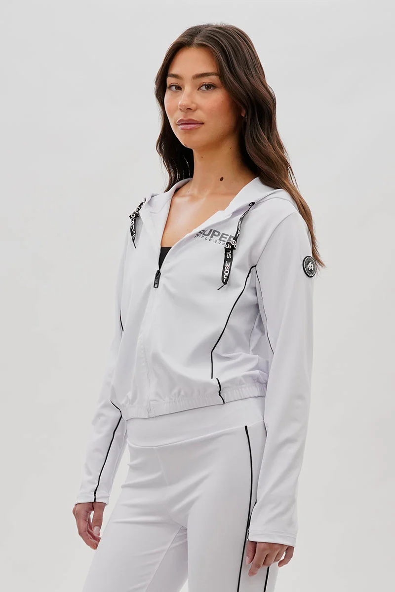 Super Triple Goose Cropped Active Hoodie - White - Image 2