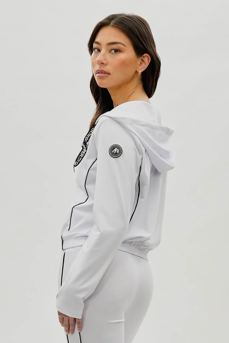 Super Triple Goose Cropped Active Hoodie - White - Image 3