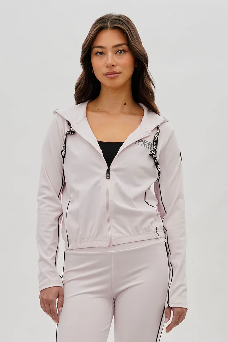 Super Triple Goose Cropped Active Hoodie - Blush