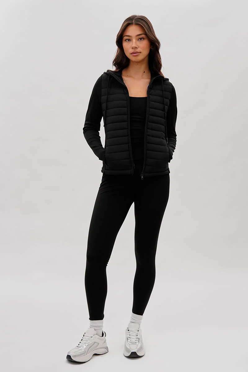 Super Triple Goose Puffer Active Lightweight Jacket - Black - Image 5