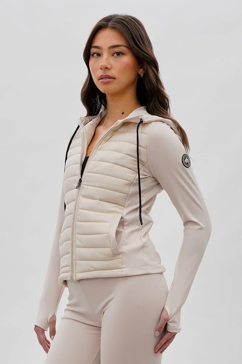 Super Triple Goose Puffer Active Lightweight Jacket - Ivory - Image 2