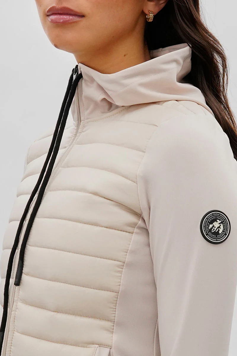 Super Triple Goose Puffer Active Lightweight Jacket - Ivory - Image 4