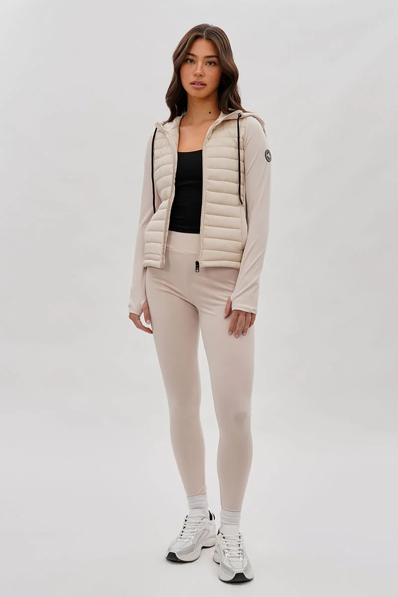 Super Triple Goose Puffer Active Lightweight Jacket - Ivory - Image 5