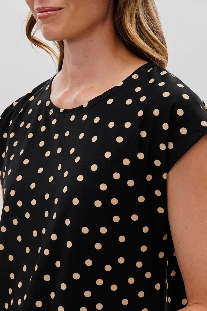 Beechers Brook Polka Dot Cap Sleeve Blouse - Black - Image 4