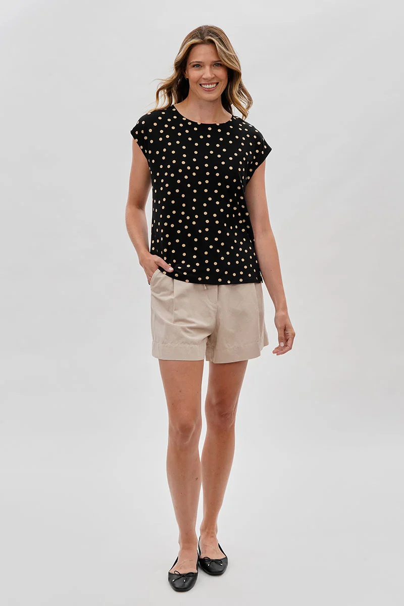 Beechers Brook Polka Dot Cap Sleeve Blouse - Black - Image 5