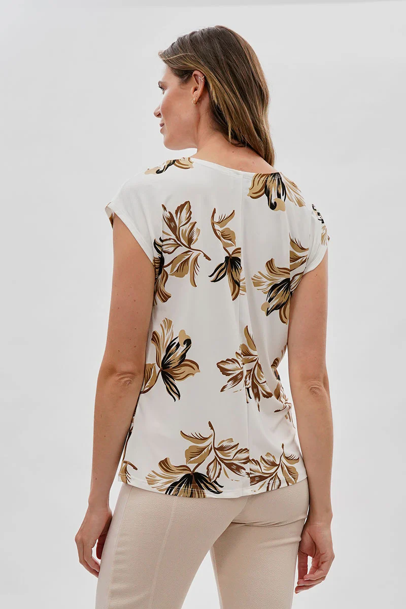 Beechers Brook Floral Cap Sleeve Blouse - White - Image 3