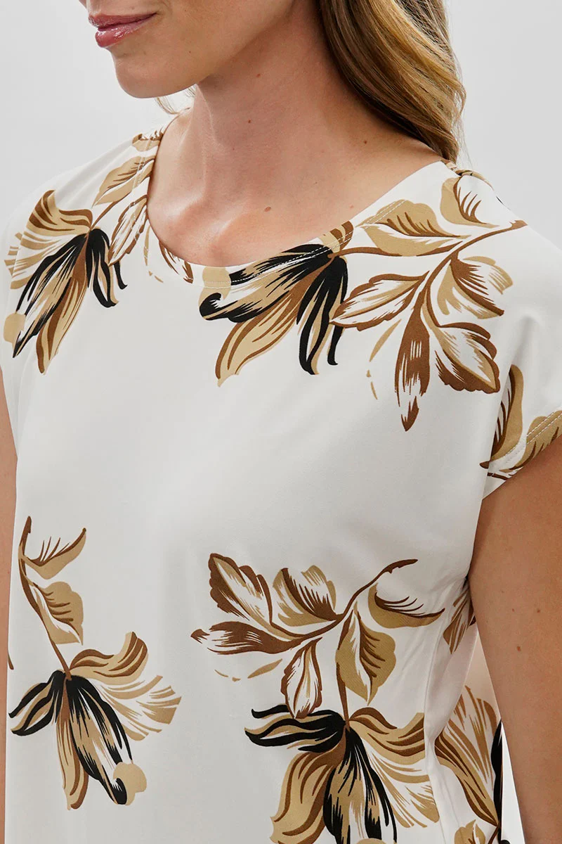 Beechers Brook Floral Cap Sleeve Blouse - White - Image 4