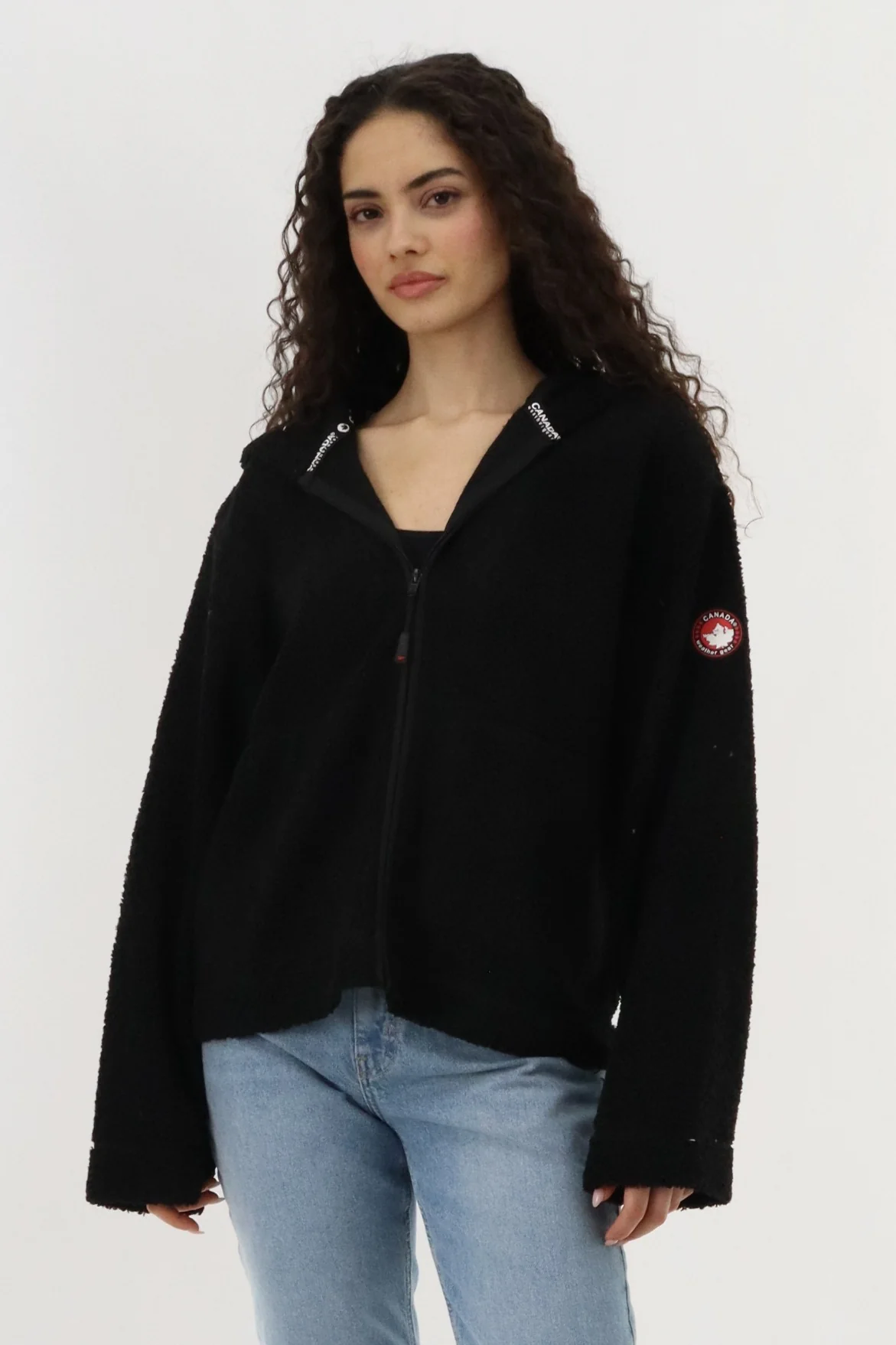 Canada Weather Gear Wide Sleeve Zip Up Hoodie - Black