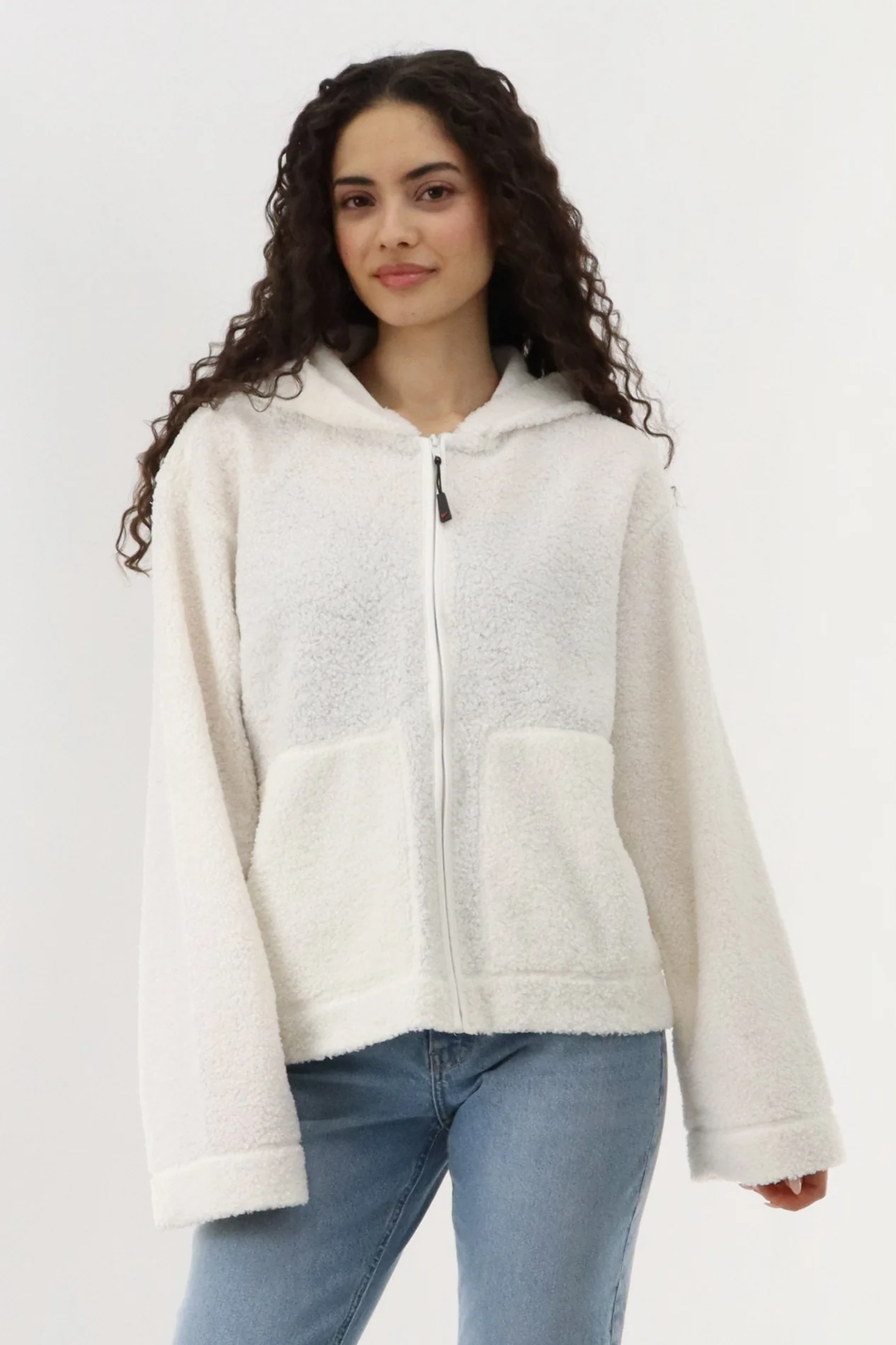Canada Weather Gear Wide Sleeve Zip Up Hoodie - Cream
