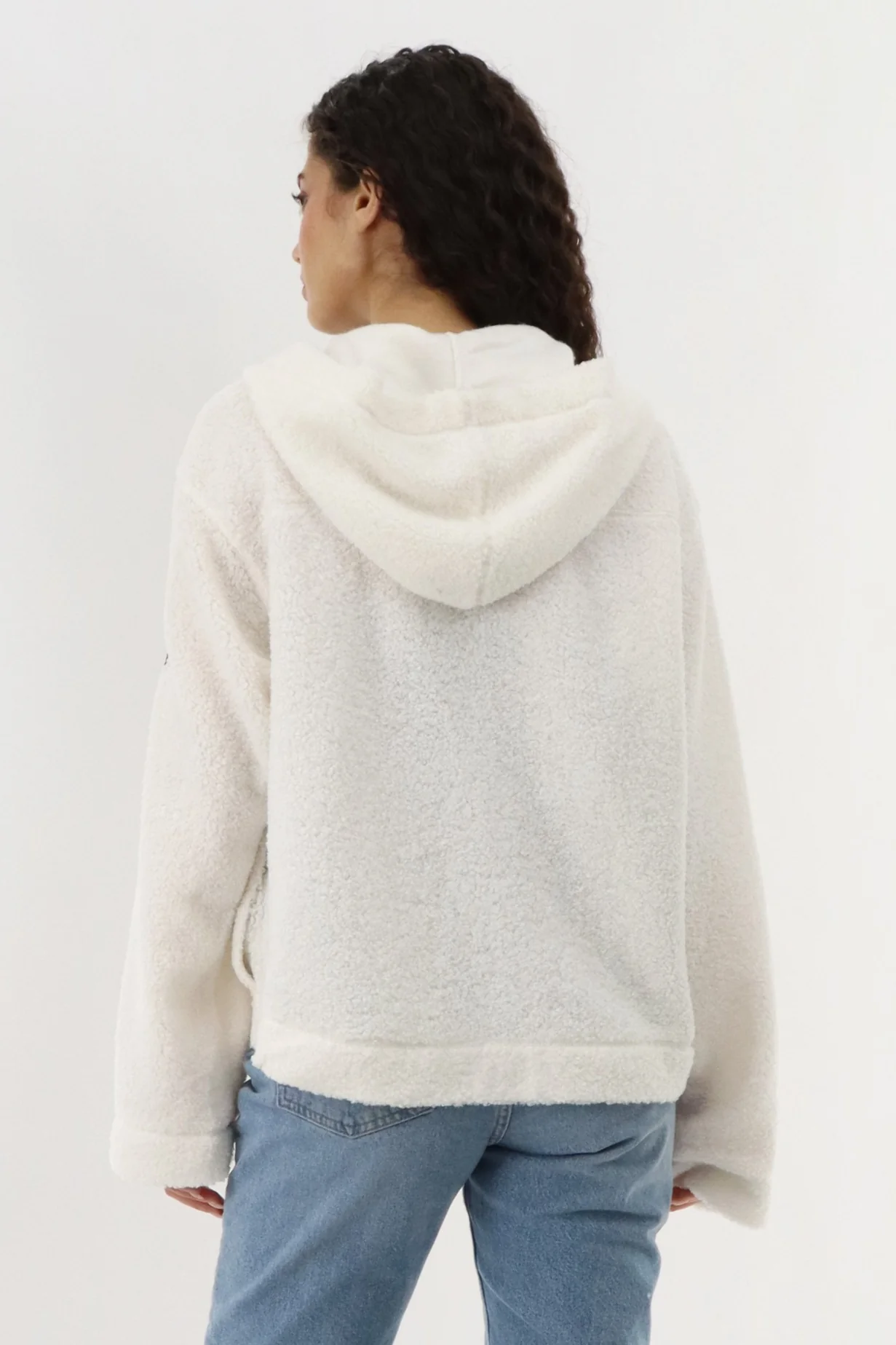 Canada Weather Gear Wide Sleeve Zip Up Hoodie - Cream - Image 3