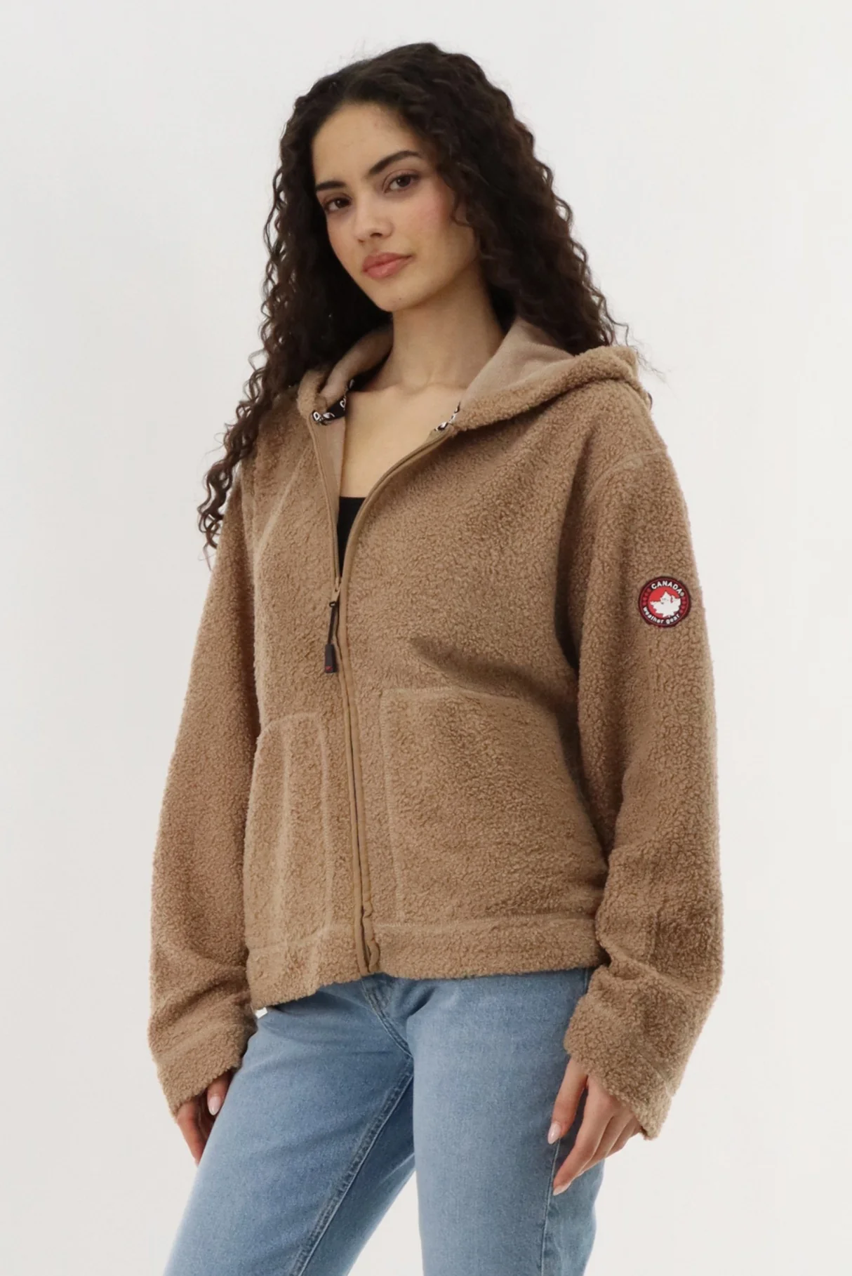 Canada Weather Gear Wide Sleeve Zip Up Hoodie - Camel - Image 2