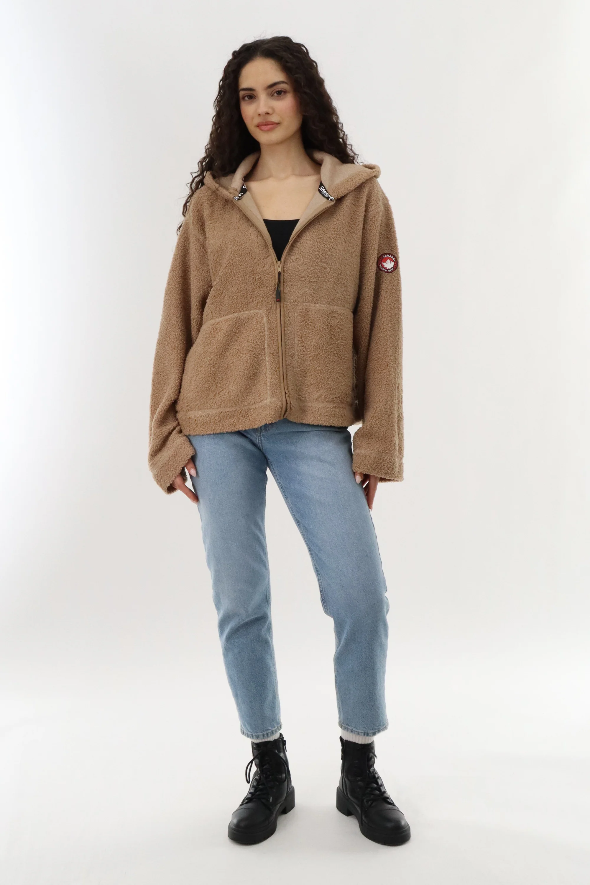 Canada Weather Gear Wide Sleeve Zip Up Hoodie - Camel - Image 5