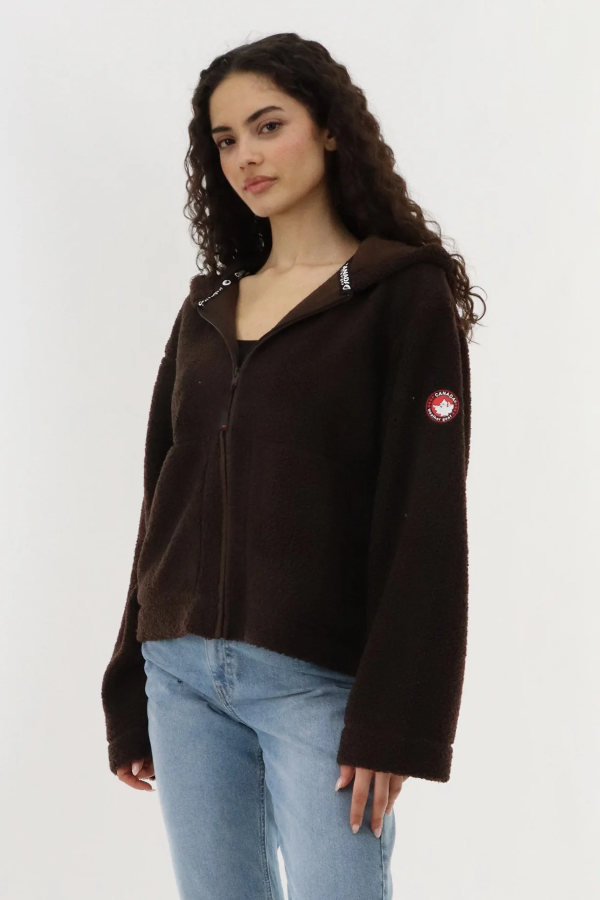 Canada Weather Gear Wide Sleeve Zip Up Hoodie - Brown - Image 2