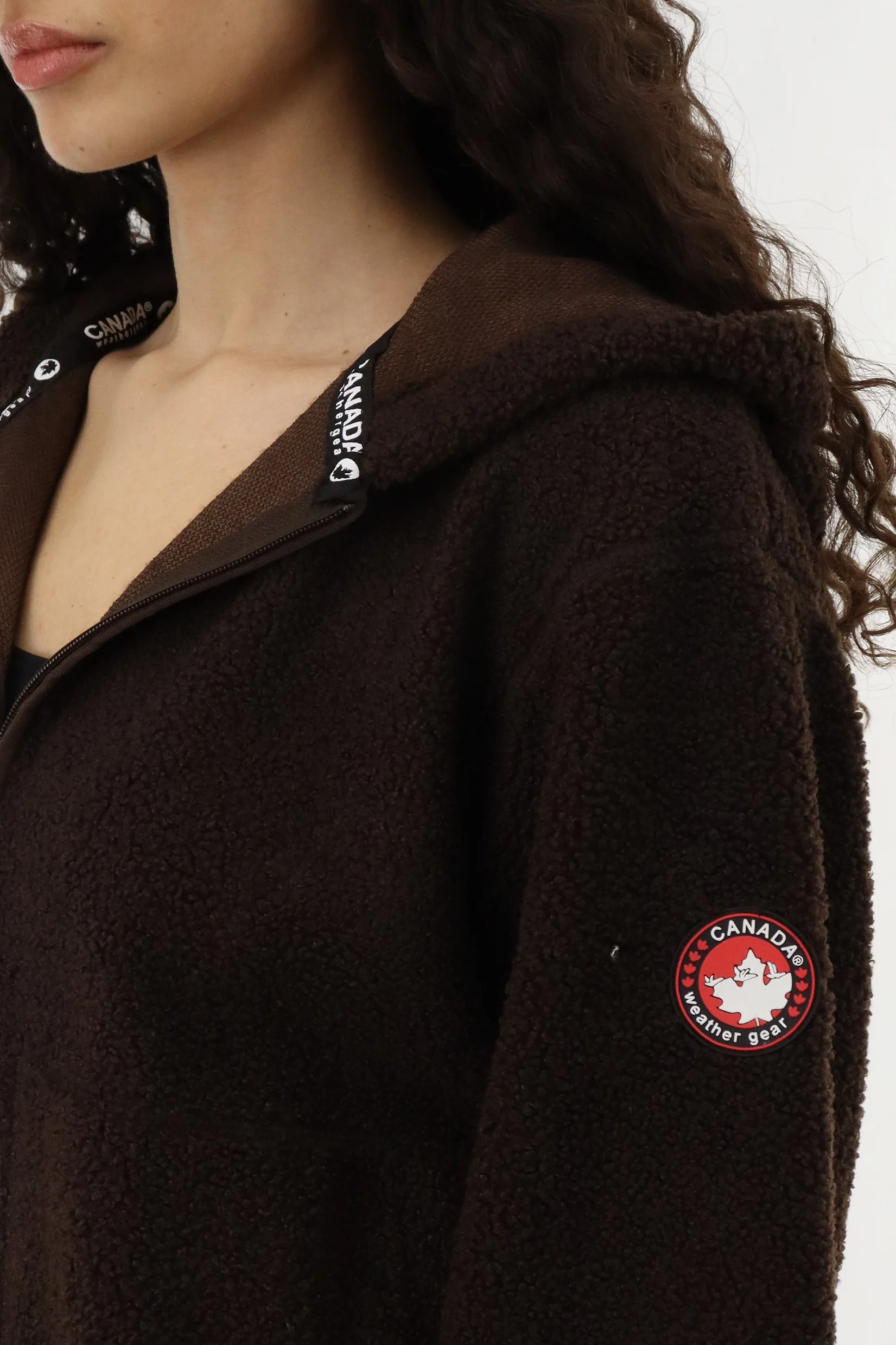 Canada Weather Gear Wide Sleeve Zip Up Hoodie - Brown - Image 4