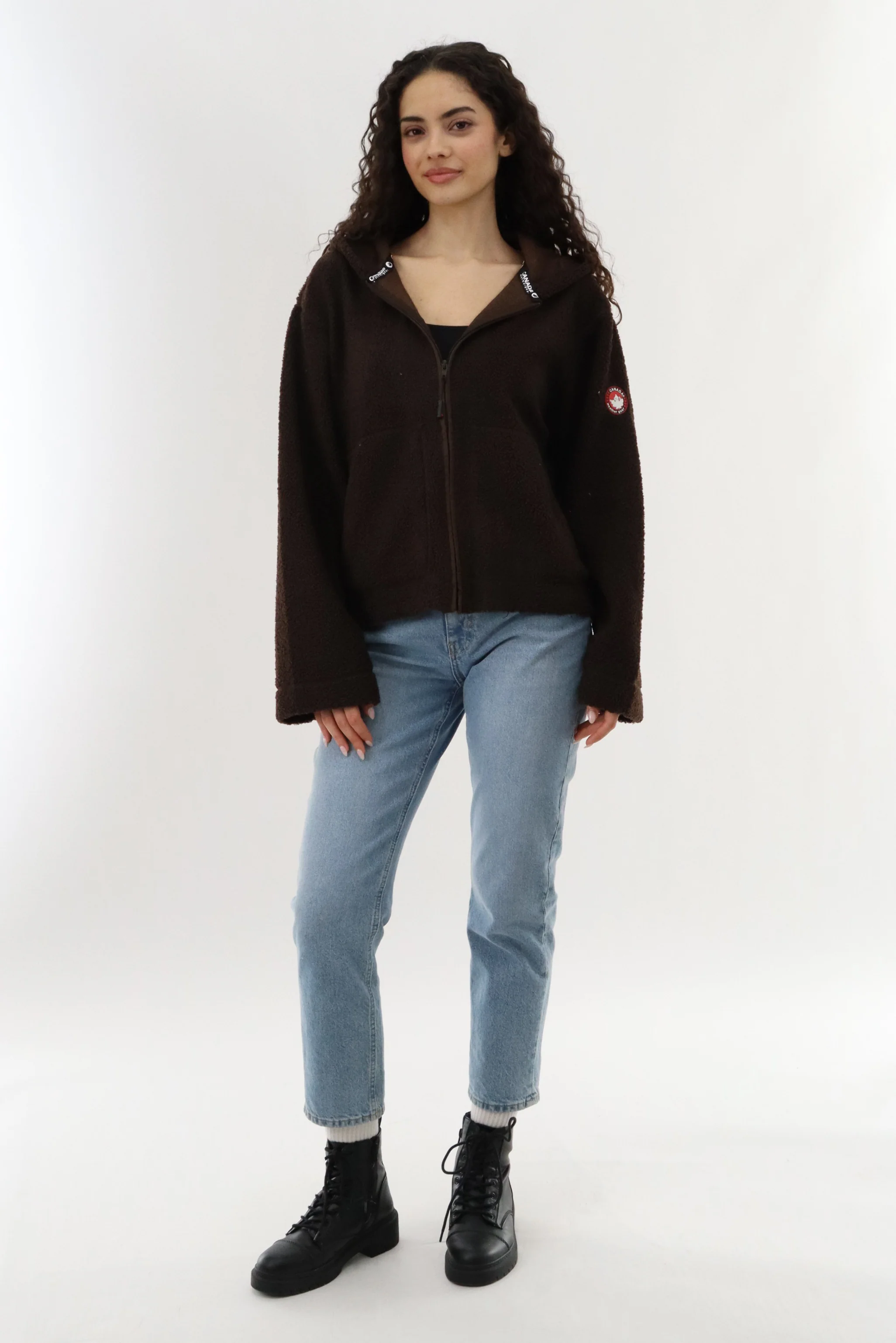 Canada Weather Gear Wide Sleeve Zip Up Hoodie - Brown - Image 5