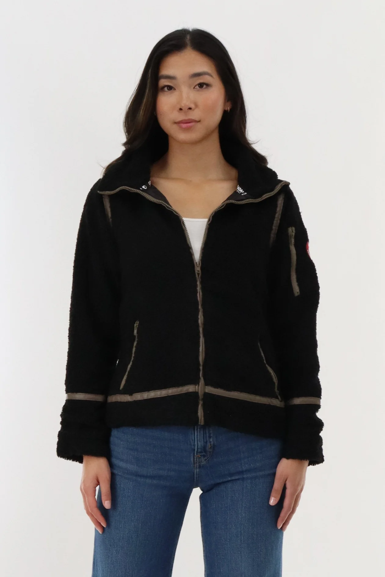 Canada Weather Gear Sherpa Contrast Lightweight Jacket - Black