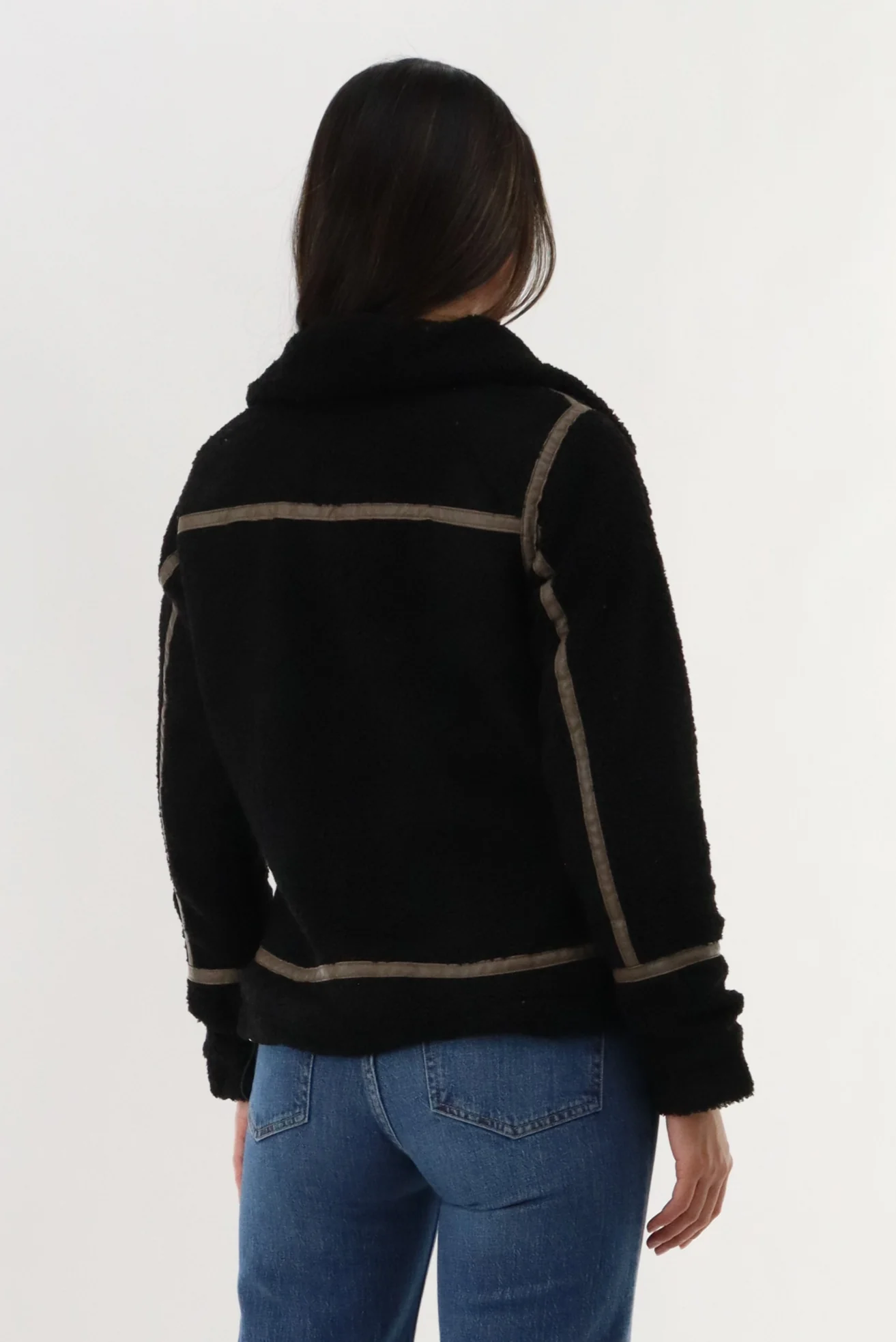 Canada Weather Gear Sherpa Contrast Lightweight Jacket - Black - Image 3