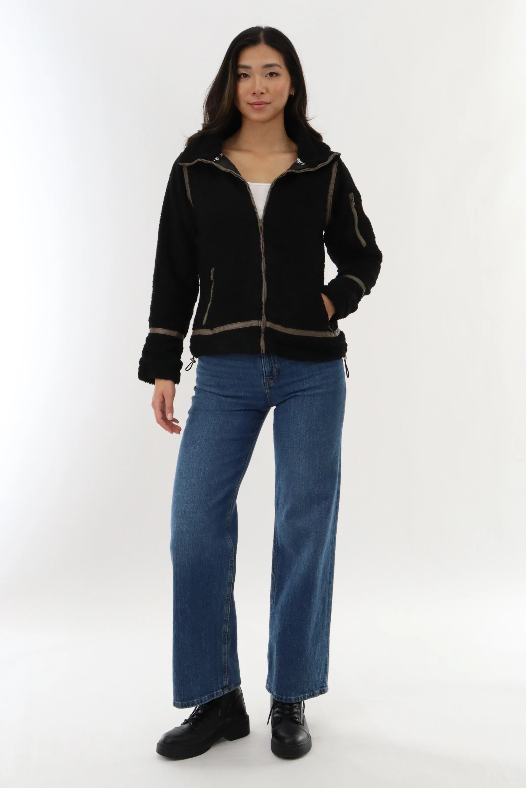 Canada Weather Gear Sherpa Contrast Lightweight Jacket - Black - Image 5