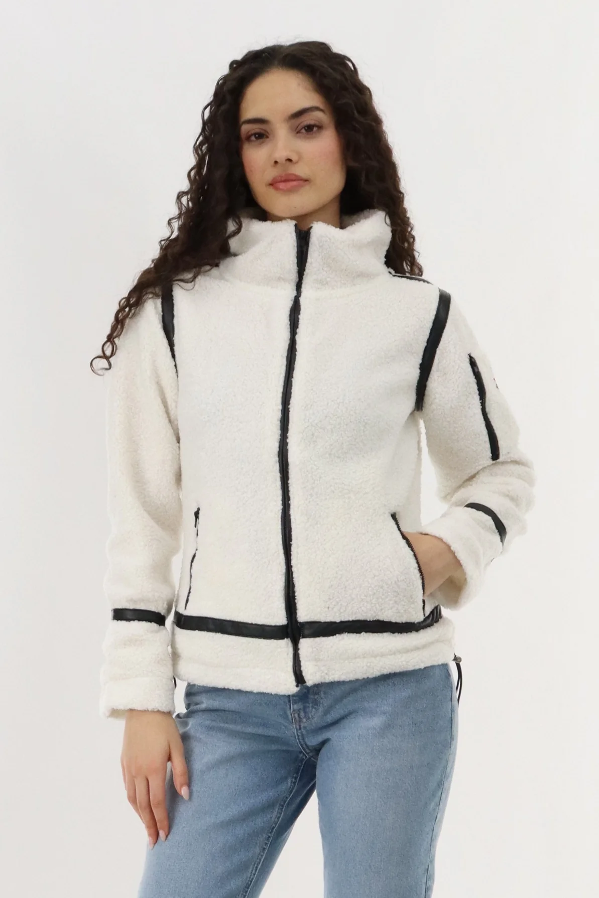 Canada Weather Gear Sherpa Contrast Lightweight Jacket - White
