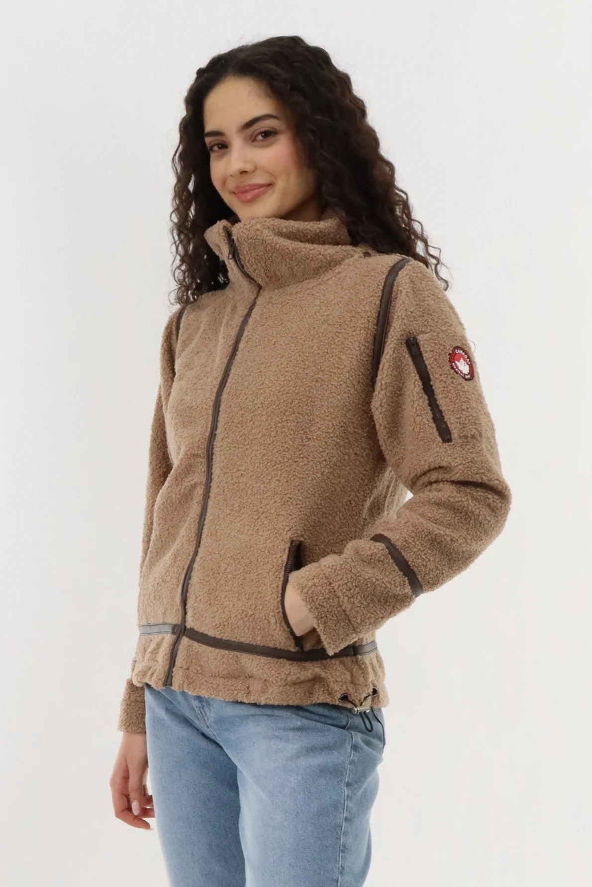 Canada Weather Gear Sherpa Contrast Lightweight Jacket - Camel - Image 2
