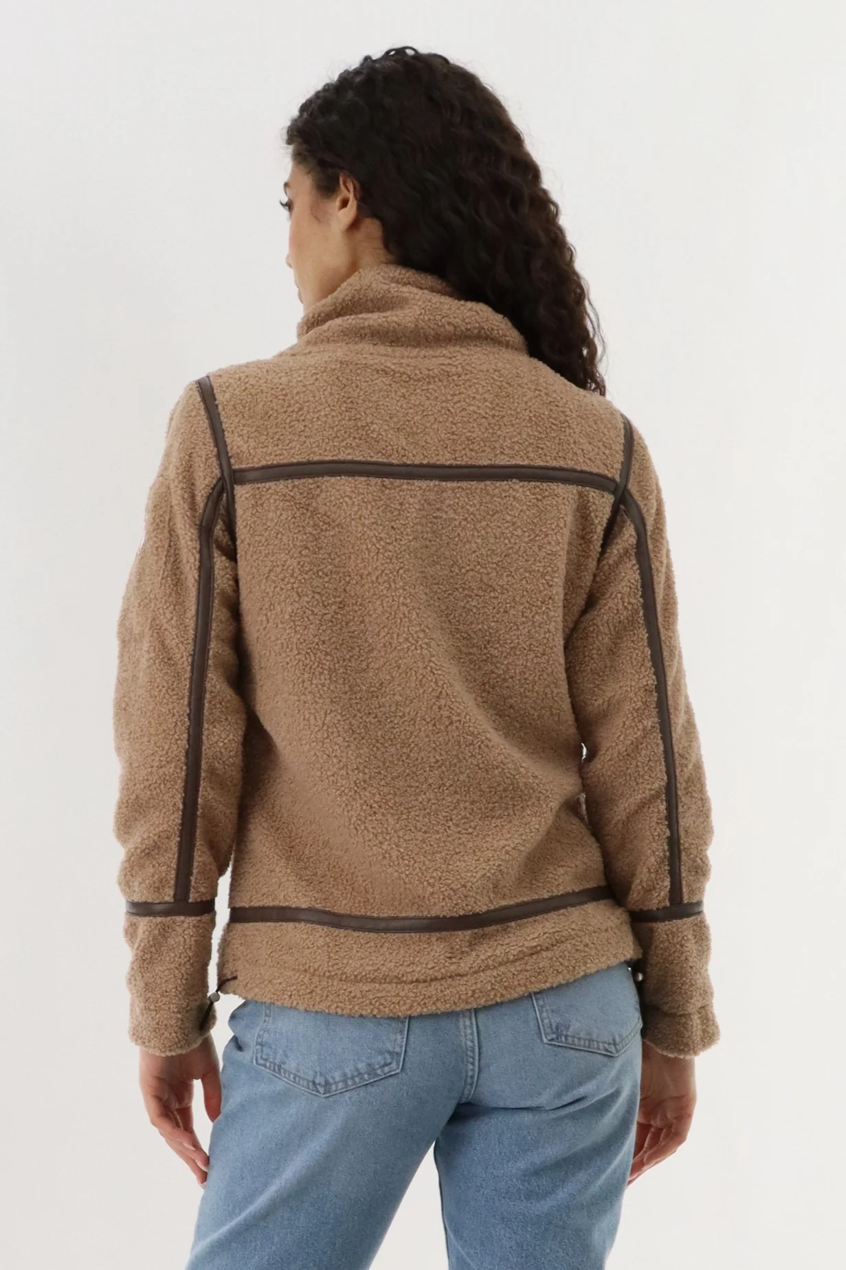 Canada Weather Gear Sherpa Contrast Lightweight Jacket - Camel - Image 3