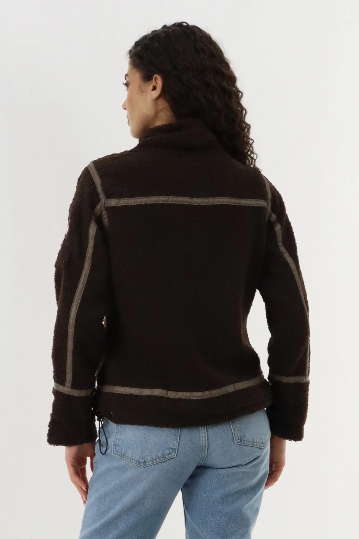 Canada Weather Gear Sherpa Contrast Lightweight Jacket - Brown - Image 3