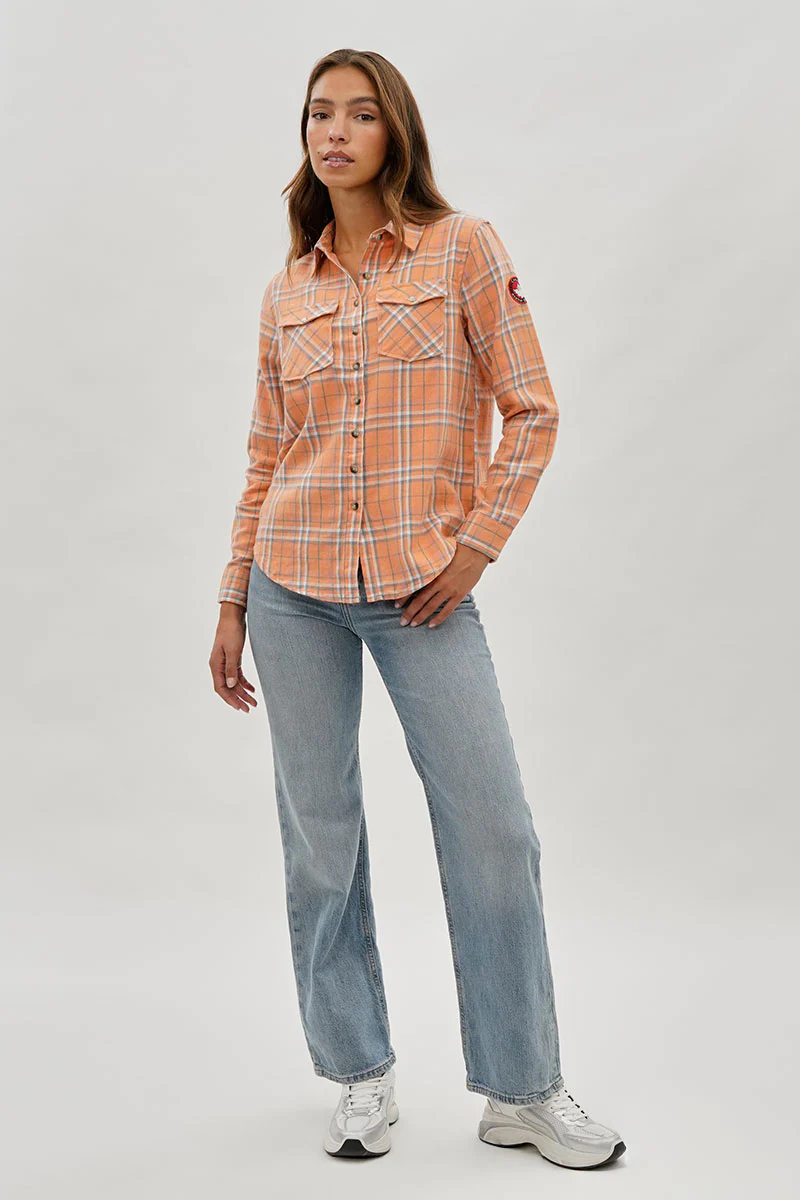 Canada Weather Gear Plaid Button Up Shirt - Peach - Image 5
