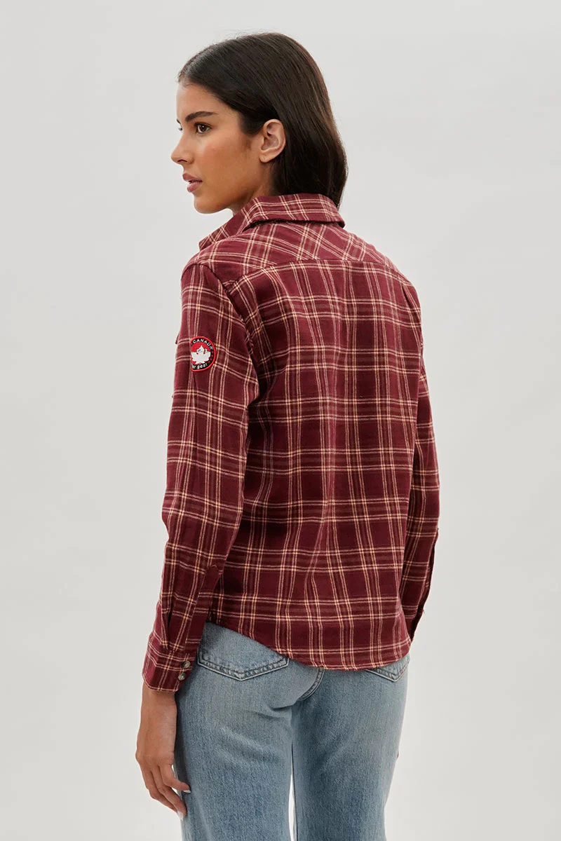 Canada Weather Gear Plaid Button Up Shirt - Burgundy - Image 3