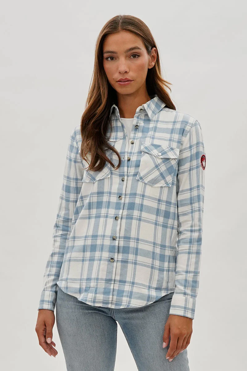 Canada Weather Gear Plaid Button Up Shirt - White