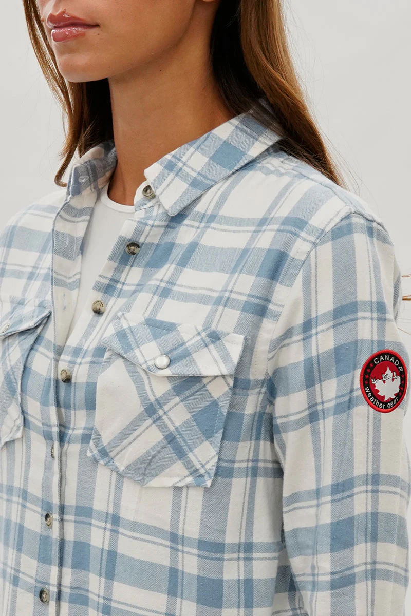 Canada Weather Gear Plaid Button Up Shirt - White - Image 4