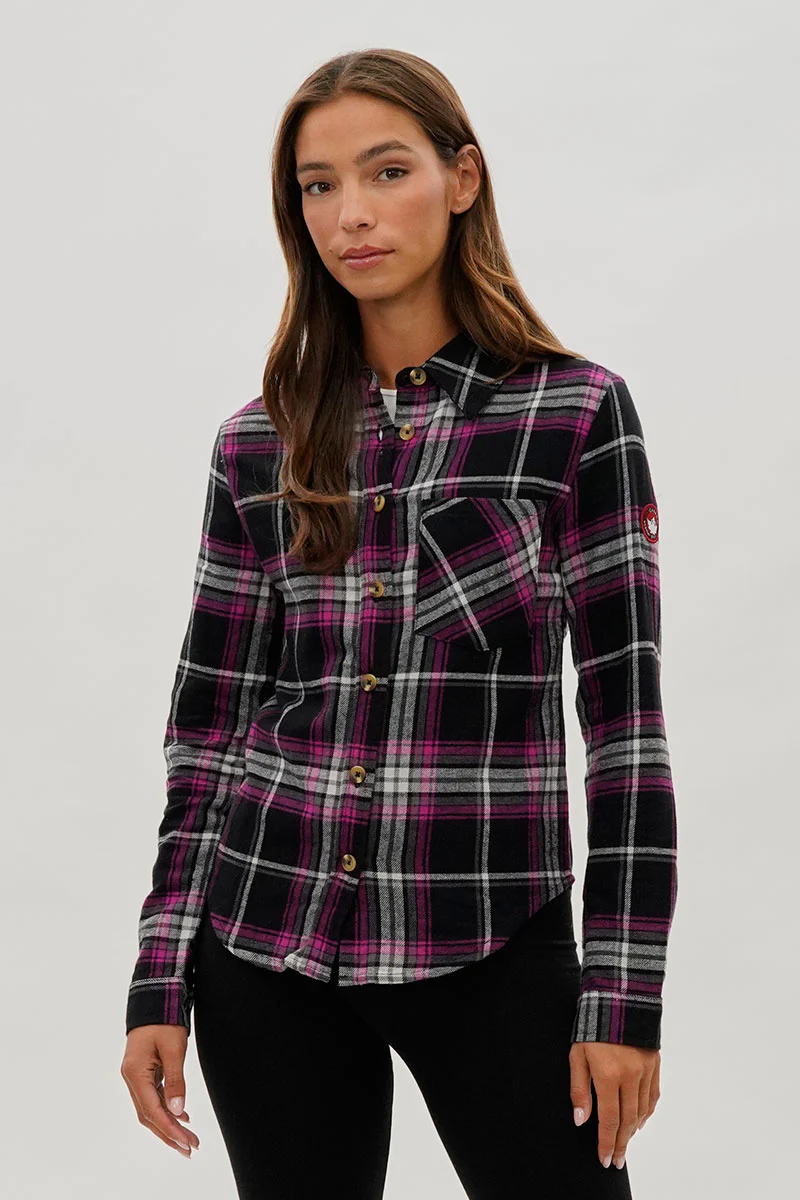 Canada Weather Gear Button Up Flannel Shirt - Black