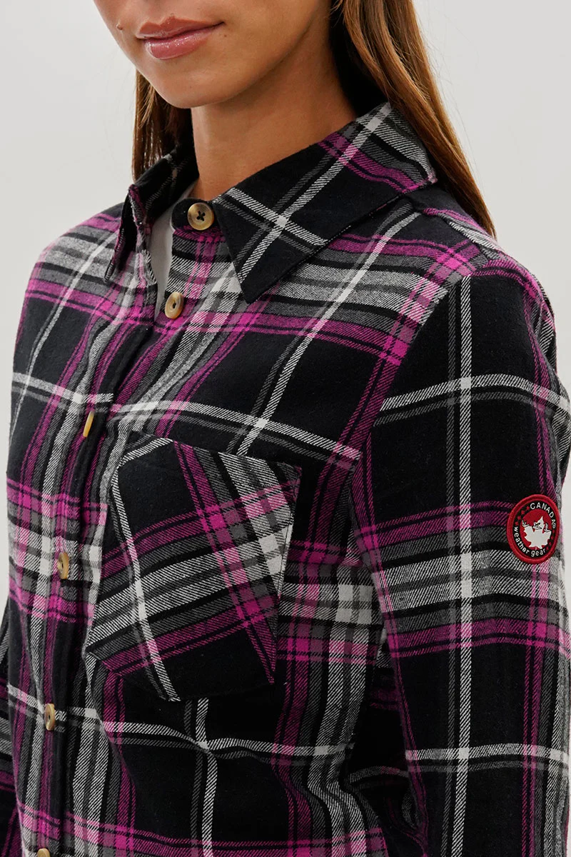Canada Weather Gear Button Up Flannel Shirt - Black - Image 4
