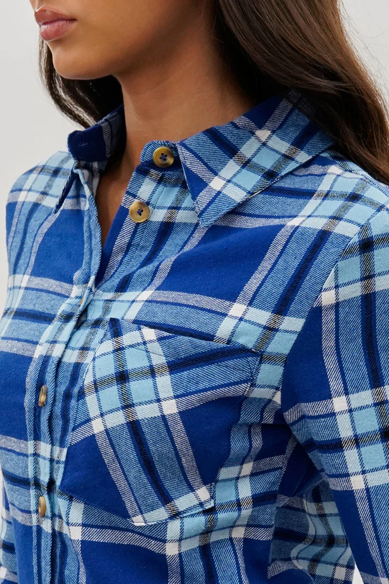 Canada Weather Gear Button Up Flannel Shirt - Blue - Image 4